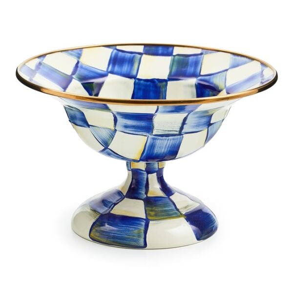 Royal Check Enamel Compote - Large