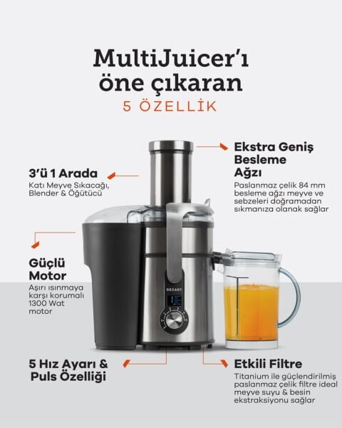 MultiJuicer Whole Fruit&Vegetable Katı Meyve Sıkacağı