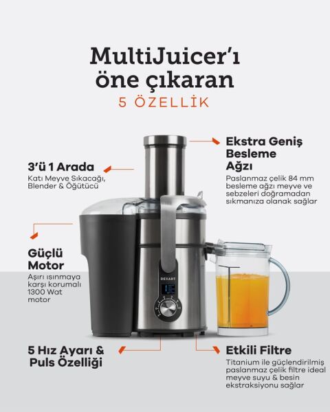 MultiJuicer Whole Fruit&Vegetable Katı Meyve Sıkacağı