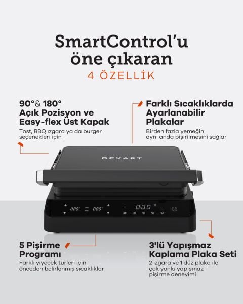 Dexart SmartControl Dijital Izgara Tost Makinesi