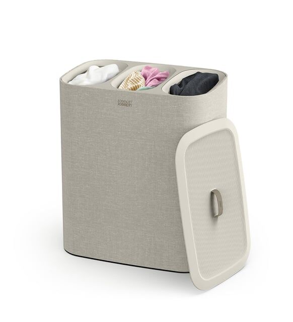 Joseph Joseph Tota 90 L Trio 3 Bölmeli Çamaşır Ayırma Sepeti Ekru