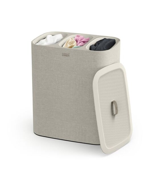 Joseph Joseph Tota 90 L Trio 3 Bölmeli Çamaşır Ayırma Sepeti Ekru