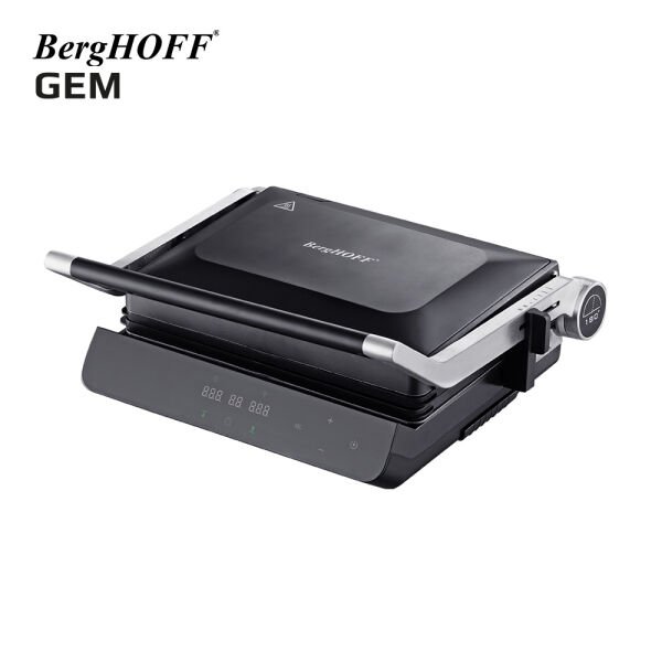  BergHOFF GEM TITAN Siyah Çelik Kapaklı Contact Izgara ve Tost Makinesi