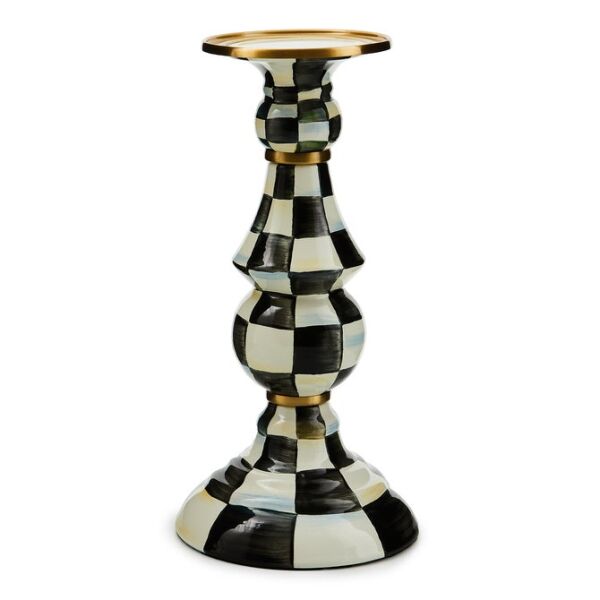 Courtly Check Large Pillar Candlestick