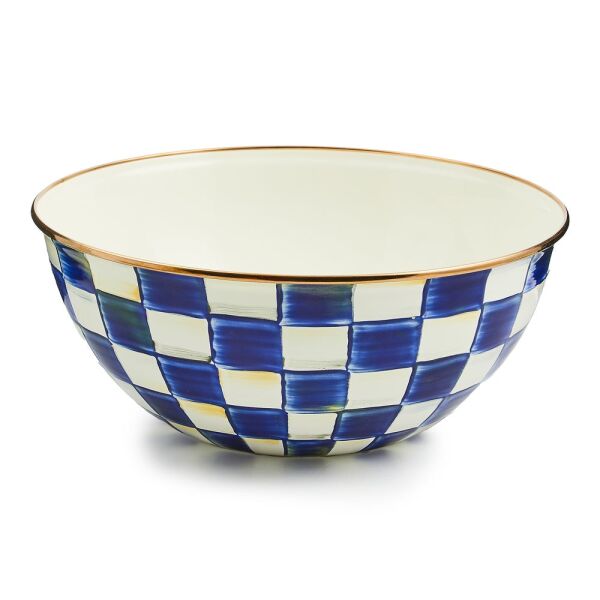 Royal Check Enamel Everyday Bowl - Large