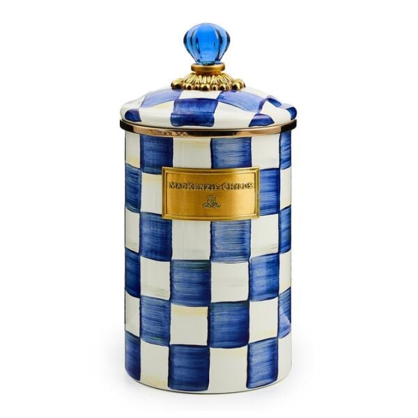 Royal Check Enamel Canister - Large