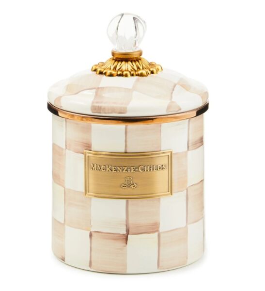 Mocha Check Mini Canister
