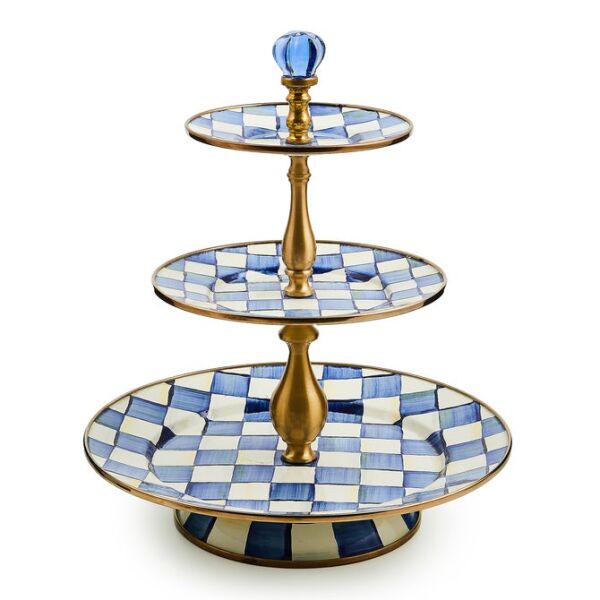 Royal Check Enamel Three Tier Sweet Stand