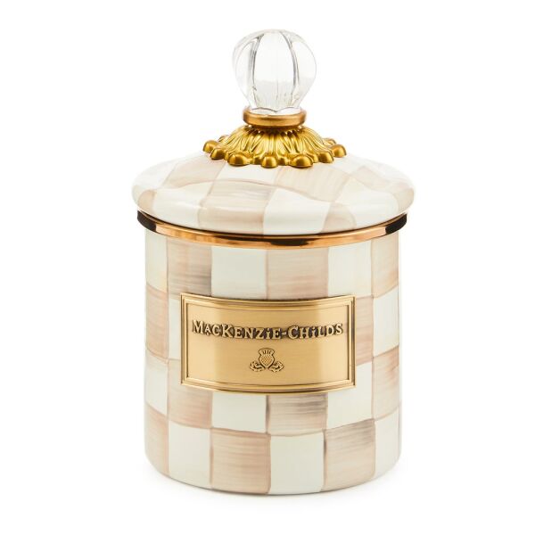 Mocha Check Demi Canister