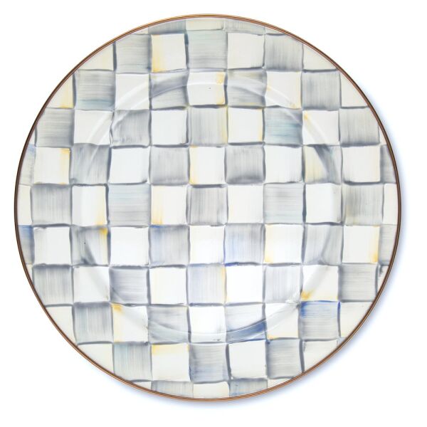 Sterling Check Enamel Charger/Plate