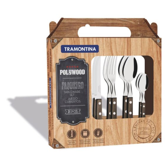 TRAMONTINA CHUR.ÇATAL+KAŞIK+BIÇAK SET 24AD KUTULU