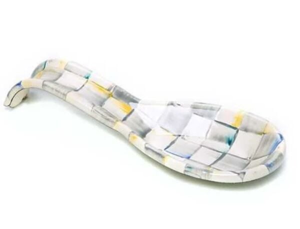 Sterling Check Enamel Spoon Rest