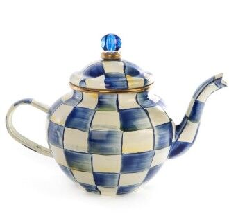 Royal Check Enamel Teapot - 4 Cup