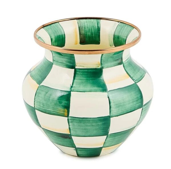 Emerald Check Vase