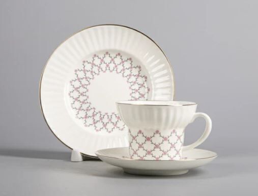 3lü set çay fincanı wawe rose