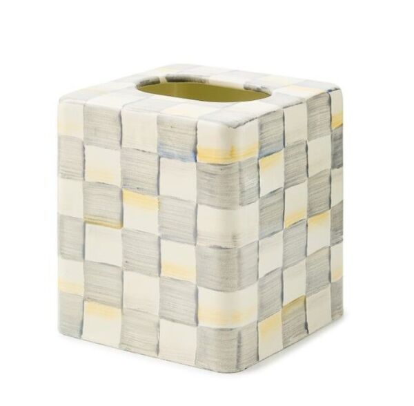 Sterling Check Standard Tissue Box Cover