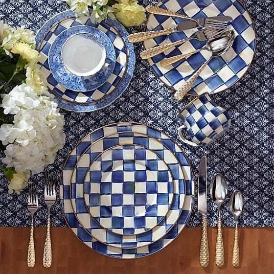 Royal Check Enamel Salad/Dessert Plate