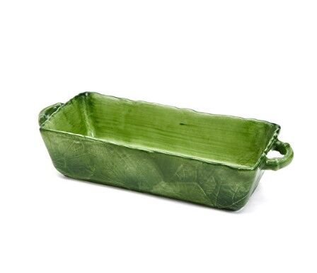 Yeşil Yaprak Detaylı Fırın Kabı