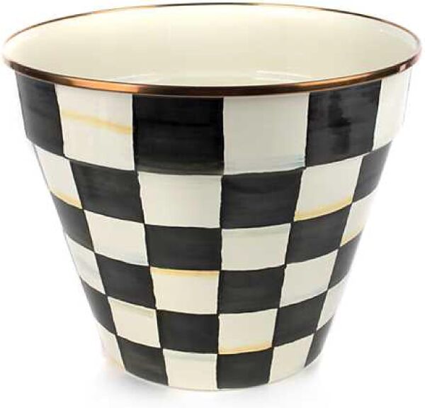 Courtly Check Enamel Garden Pot - Extra Large