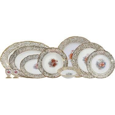 S.Clairy White Pearl Flowers 74 Parça 12 Kişilik Yemek Takımı