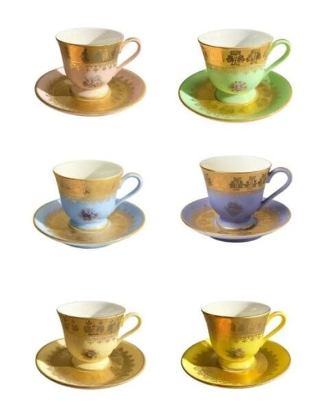 S.Clairy Lacy Flowers Mix 6lı Kahve Fincan Seti 150ml