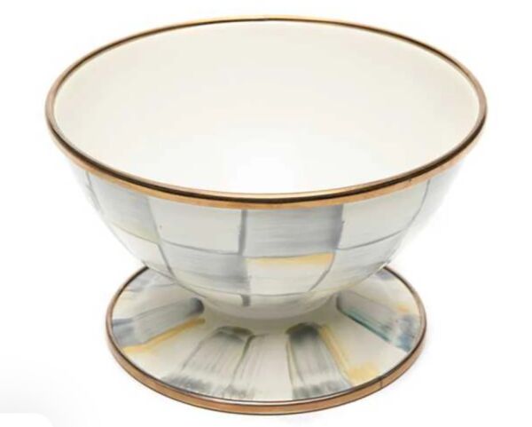 Sterling Check Enamel Ice Cream Dish