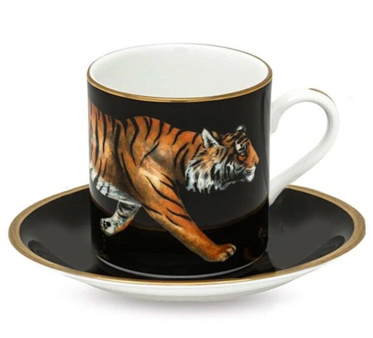MW Tiger - Black - Coffee Cup & Saucer