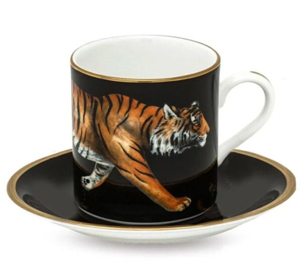 MW Tiger - Black - Coffee Cup & Saucer