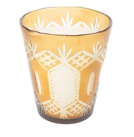 Sarı Cam Mum14x16cm