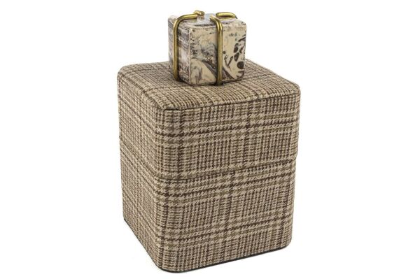 Bej Ekose KadifeTakı Kutusu 13x13x14cm