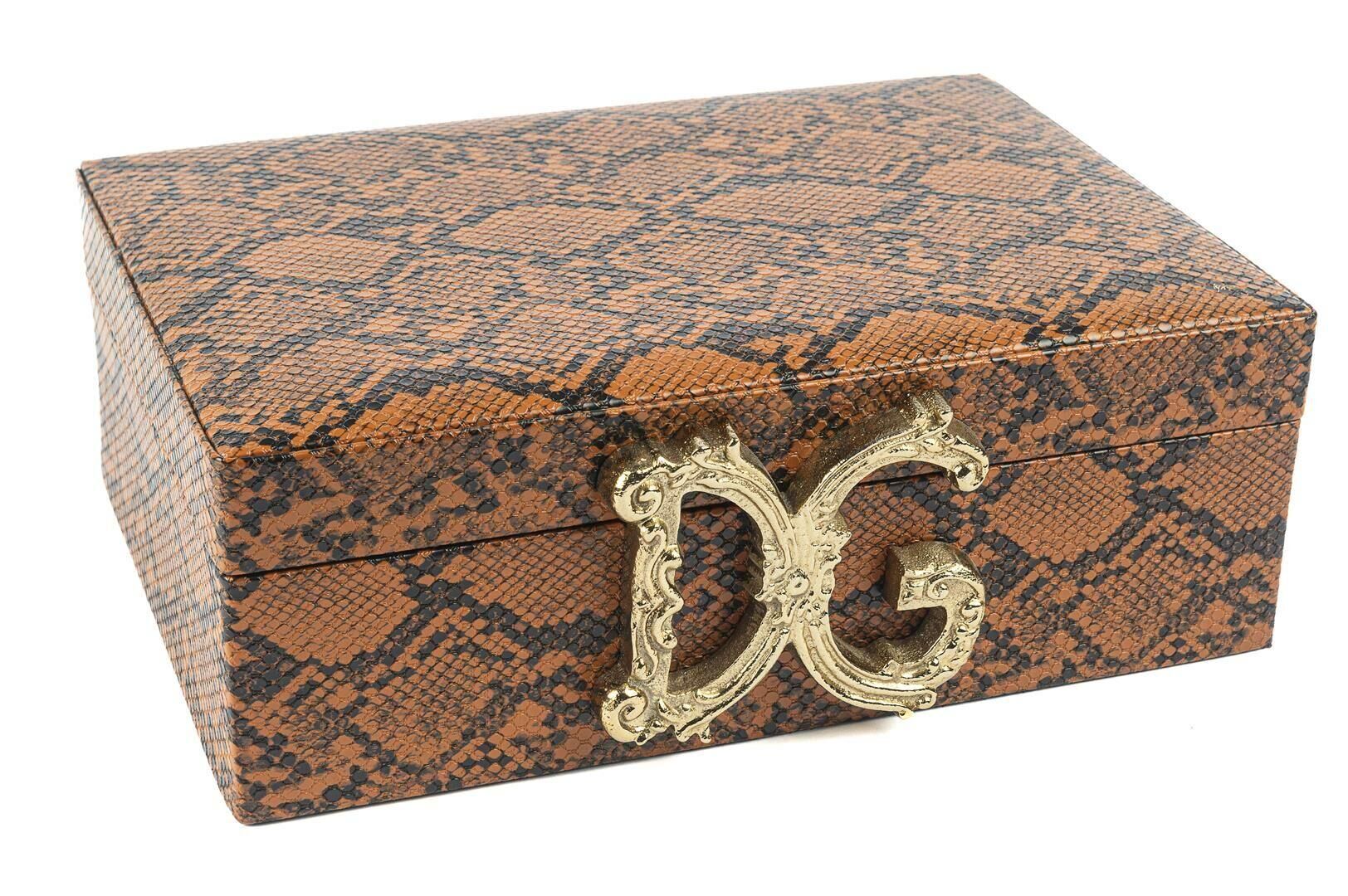 Turuncu Yılan Deri Takı Kutusu 22x30x11cm