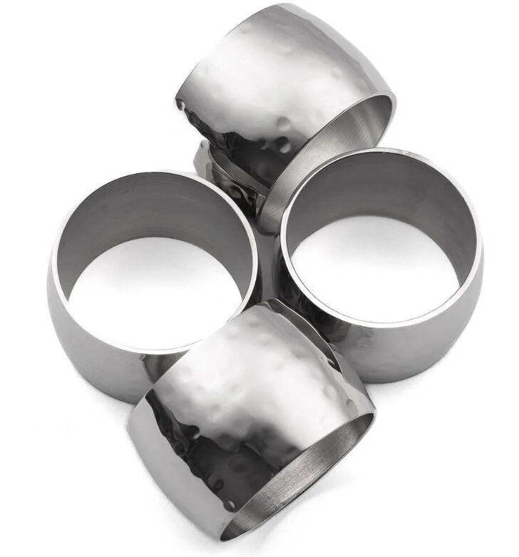 Gümüş Dövülü 4lü Peçete Halkası