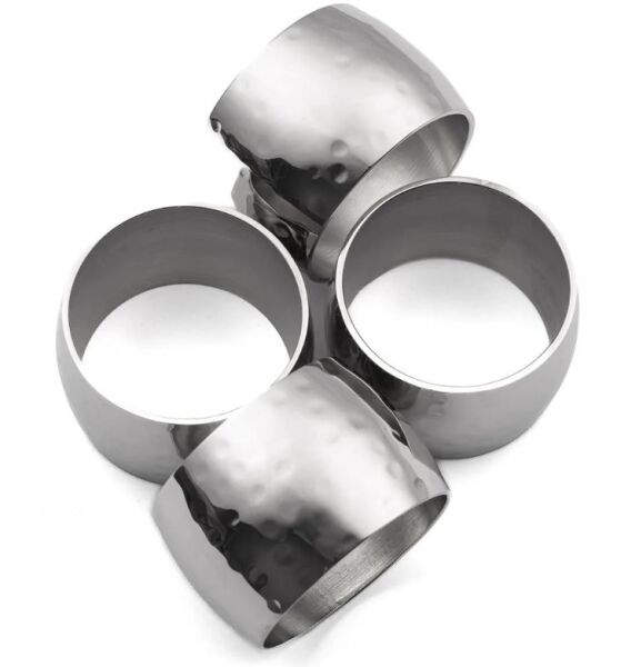 Gümüş Dövülü 4lü Peçete Halkası