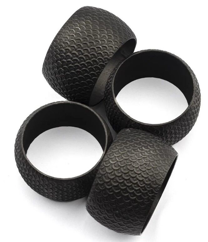 Siyah 4lü Peçete Halkası