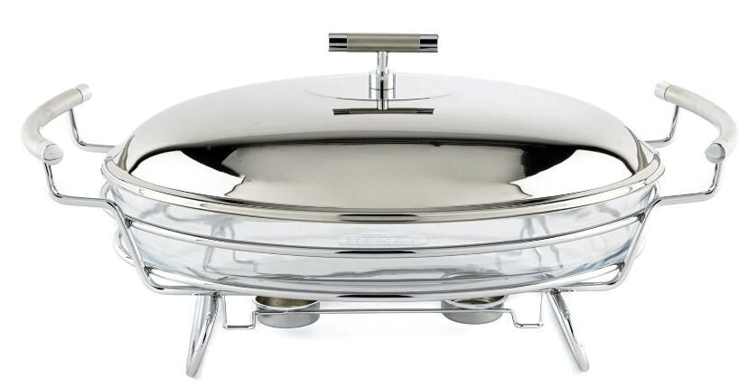 Perle Çelik Kapaklı Oval Isıtıcılı Servis 46x25x21cm