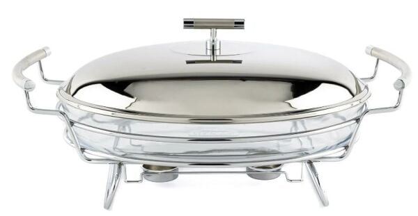 Perle Çelik Kapaklı Oval Isıtıcılı Servis 46x25x21cm