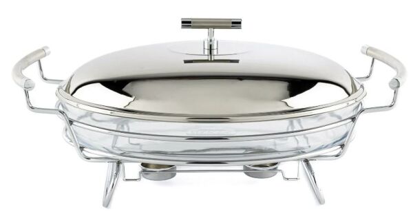 Perle Çelik Kapaklı Oval Isıtıcılı Servis 46x25x21cm