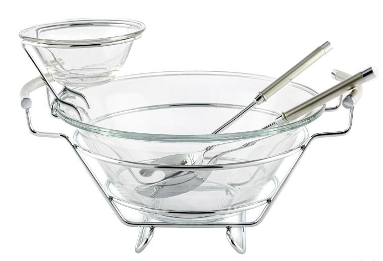 Perle Standlı Sos ve Salata Kasesi Servis Seti 38x30x23cm