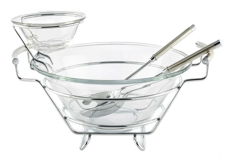 Perle Standlı Sos ve Salata Kasesi Servis Seti 38x30x23cm