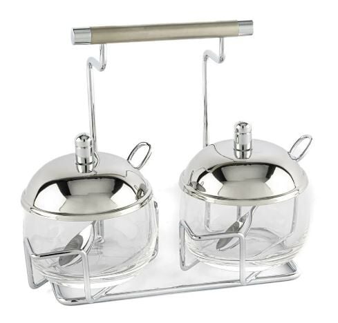 Perle Çelik Standlı 2li Reçellik Seti 21x12x18cm