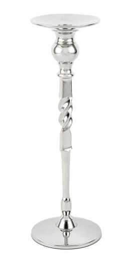 Silver Spiral Metal Mumluk 10x31cm