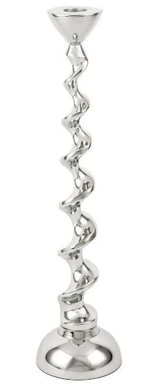 Twist Silver Metal Mumluk 9x35cm