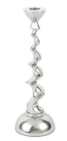 Twist Silver Metal Mumluk 9x27cm