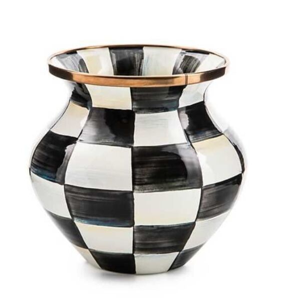 Courtly Check Enamel Vase
