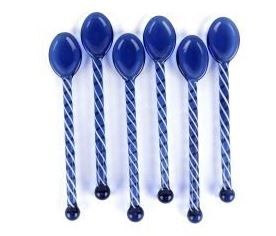 6lı Mavi Cam Kaşık