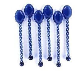 6lı Mavi Cam Kaşık