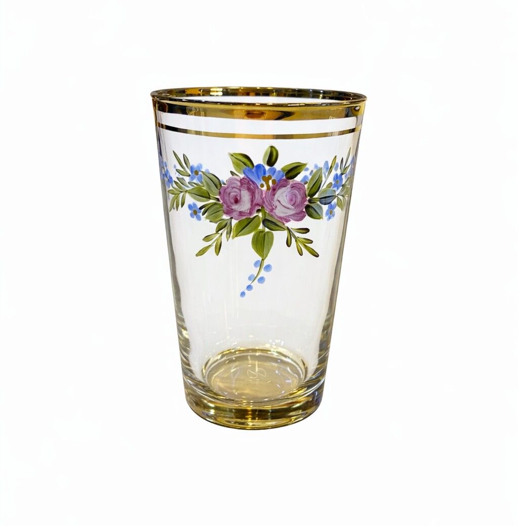 ALTIN CİCEK DESENLi BARDAK