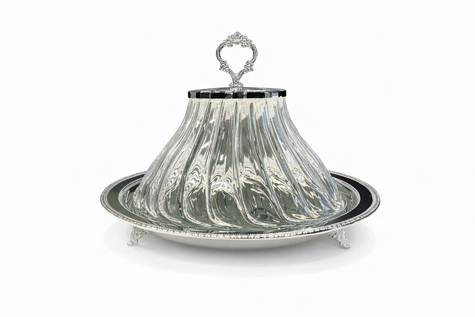 İNGİLİZ YAPRAK 33 CM DÖKÜM AYAKLI CAM KAF