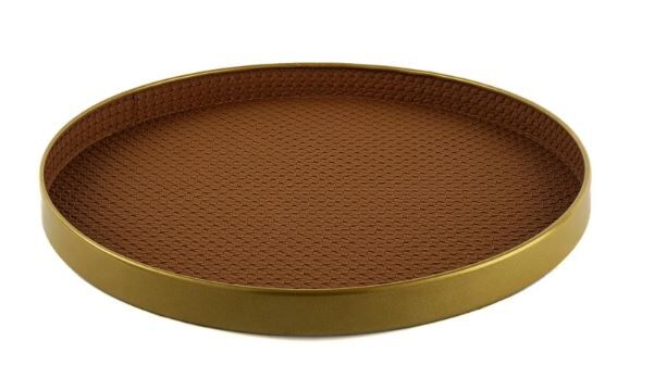 Flame Yuvarlak Ahşap Tepsi 36x3cm