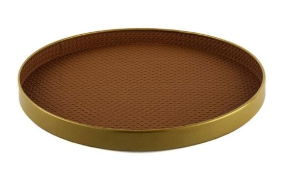 Flame Yuvarlak Ahşap Tepsi 36x3cm